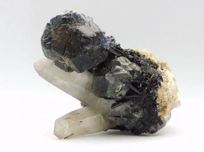 Fluorit, skoryl, křemen - Erongo, Namíbie